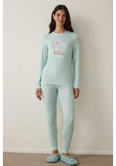 Penti Mint Sleep-In Yıldız Desenli Termal Etkili Pijama Altı