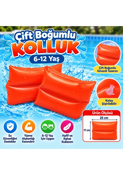 Bezos Boğumlu Kırmızı Kolluk 25x17 Cm 6-12 Yaş Nxrlvng