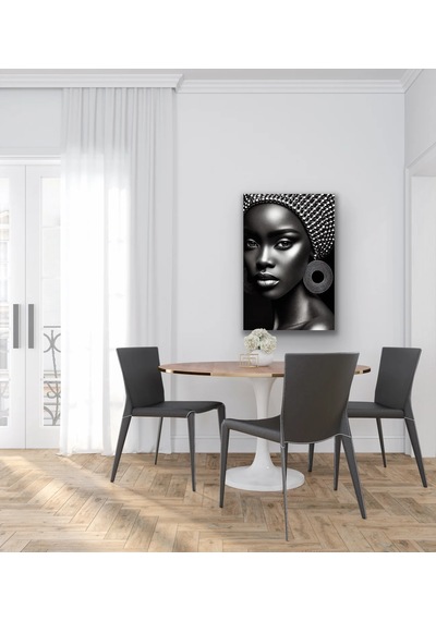 Afrikalı Siyahi Kadın Kanvas Tablo 70x100 Çok Renkli