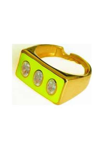 Beyaz Taşlı Mineli Gümüş Yüzük Iı Pembe Altın