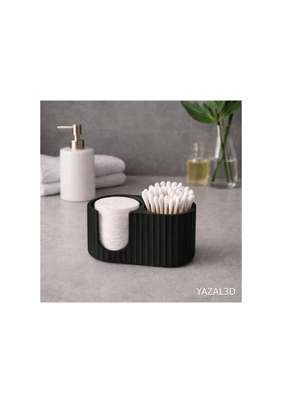 Pamuk Ve Kulak Çubuğu Organizeri, Banyo Düzenleyici Pamukluk Siyah - 855339399 Siyah