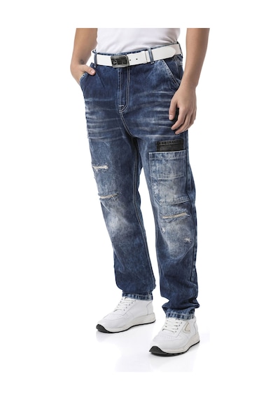 Cipo & Baxx Baggy Tarzında Kargo Pantolon - İşlevsellik Ve Konforla Şehir Stili Cd907 Blue