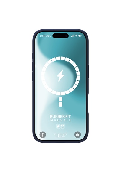 Apple Uyumlu iPhone Buff 16 Magsafe Rubber Fit Silikon Kılıf Storm Blue
