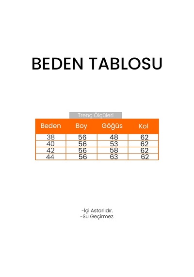Pelerin Görünüm Astarlı Trenç 1625 - Siyah Siyah