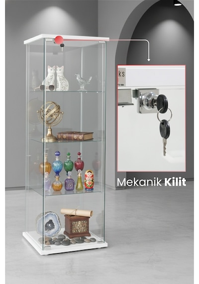3 Raflı Kilitli Cam Vitrin Dolap Gümüşlük Koleksiyon Sergi Kitaplık Büfe Mutfak Raflı Detolf Beyaz 3 Raflı Kilitli Cam Vitrin Dolap Gümüşlük Koleksiyon Sergi Kitaplık Büfe Mutfak Raflı Detolf Beyaz