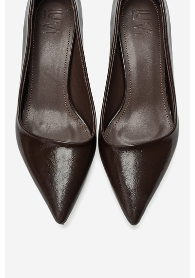 Luvi Shoes Lawton Kahverengi Cilt Kadın Topuklu Ayakkabı Kahve Cilt