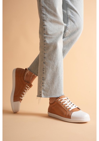Analin Shoes Kadın Hakiki Deri Casual Spor Ayakkabı Taba
