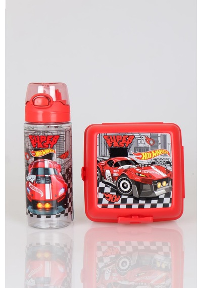 Dekomus İle Yeni Sezon Lisanslı Hot Wheels 2 Katlı Beslenme Kabı Ve 500 Ml Matara Seti Diğer