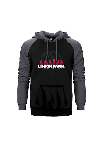 Linkin Park Minutes To Midnight Gri Renk Reglan Kol Kapşonlu Sweatshirt Gri