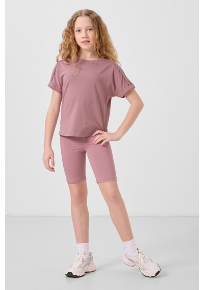Tommylife Standart Fit Basic 3lü Paket Eflatun-gül Kurusu-koyu Gri Kız Çocuk Tayt - 75188 Koyu Gri-gül Kurusu-eflatun