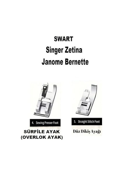 11 Parça Ev Tipi Aile Dikiş Makinesi Ayak Seti Singer Janome Pfaff Zetina