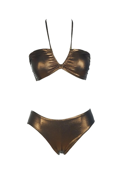 Endeep Kadın Tünelli Metalik Kahverengi Bikini Takımı