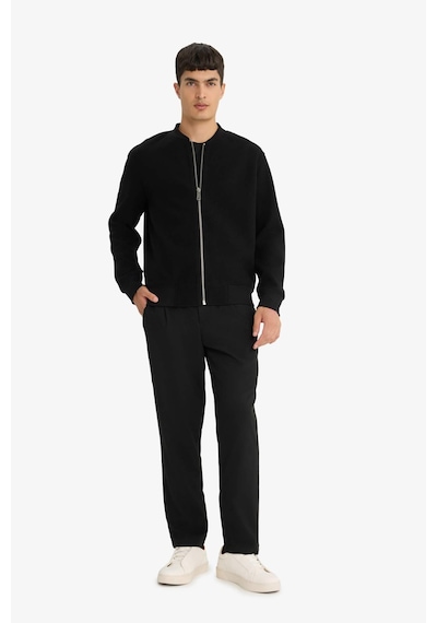 Defacto Relax Fit Kolej Yaka Fermuarlı Bomber Hırka F3576ax25wnbk81 Siyah