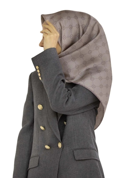 Vissona Twill İpek Eşarp Taş Gri