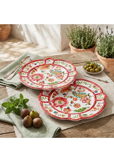 Lucky Art Bellus Melamın 28cm 2'li Tabak Seti Çok Renkli