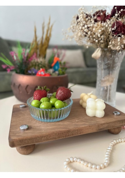 Sammwood Lüks Doğal Ahşap Sunumluk , Ahşap Ayaklı Sunumluk , Orga