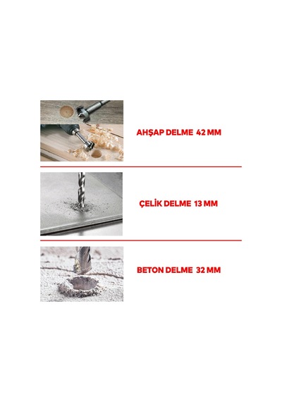 Total TH115326 Kırıcı Delici Darbeli Matkap 1500 W Kömürlü Ahşap Metal Beton Elektropnömatik Delme Kırma Makine