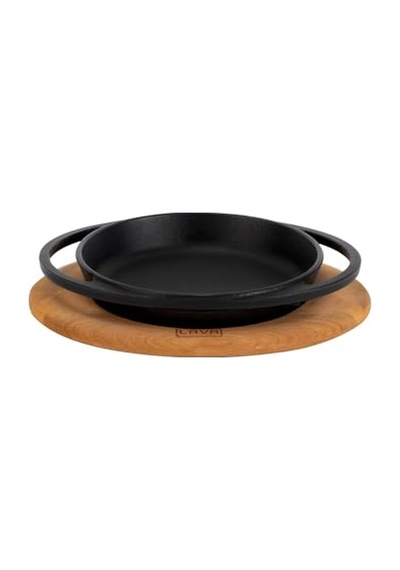 Kabı Lv Eco Y Stv 12 K4 Yuvarlak Kızartma Tavası Ve Ahşap Plaka Çap 12 Cm Dökme Demir Siyah Diğer