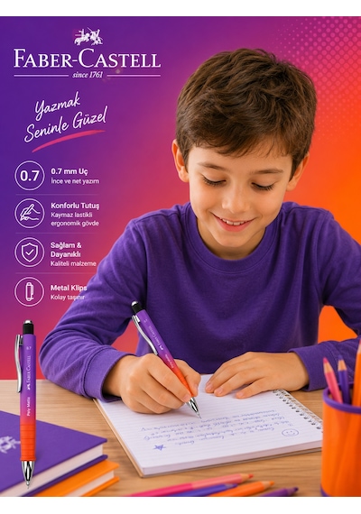 Faber-castell Polymatic Flow Edition Versatil Kalem 0,7 Mor-turuncu Renk