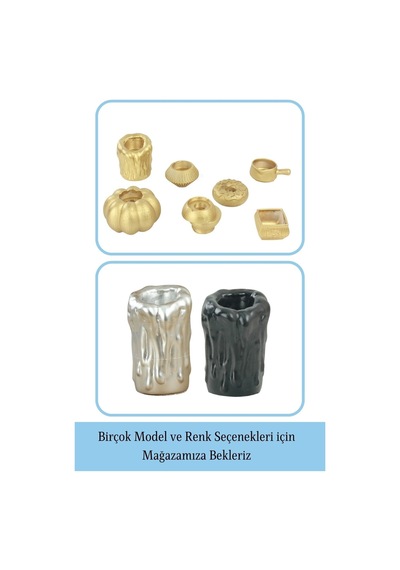 Mumluk Şamdan Tealight Mum Uyumlu Büyük Erimiş Mum Model - Altın