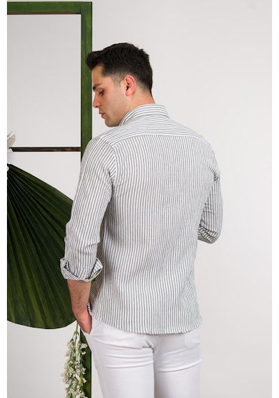 Modtime Slimfit Gofre Kumaş Pamuklu Yazlık Erkek Gömlek