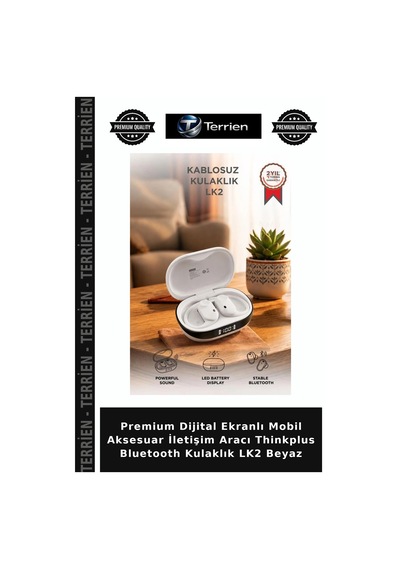 Premium Dijital Ekranlı Mobil Aksesuar İletişim Aracı Thinkplus Bluetooth Kulaklık Lk2 Beyaz