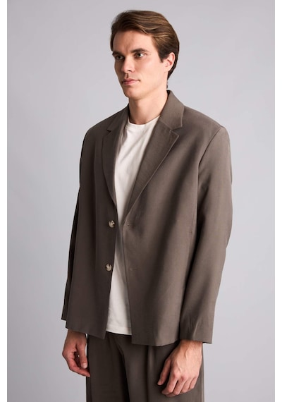 Defacto Oversıze Blazer Koyu Khakı Ceket H7041ax26smkh522 Haki-kh522