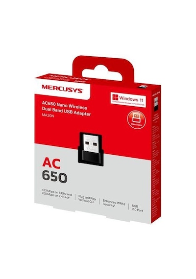 Tp Mercusys Ma20n Ac650 Nano Wi-fi Usb Adaptör-189493