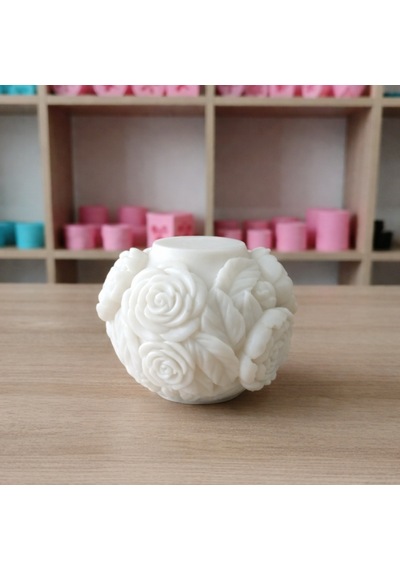 Gül Desenli Silikon Kalıp 8,10 Cm