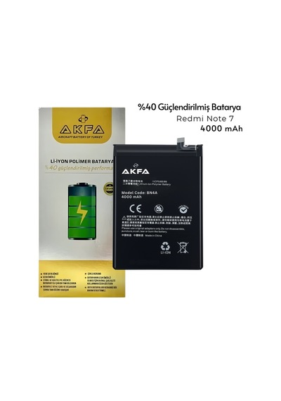 Redmi Note 7 Uyumlu Batarya %40 Güçlendirilmiş 4000 Mah Bn4a