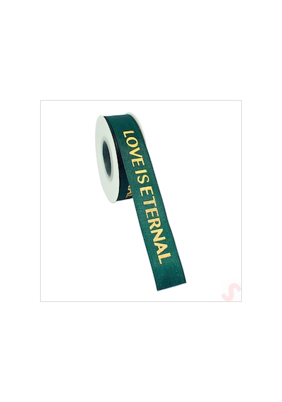 Grogren Kurdele Eternal Altın Baskılı, 2,5cm X 23mt - Yeşil 0 - 99
