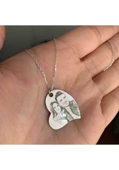 Kişiye Özel Fotoğrafli Gümüş Kolye Özel Gün Hediyesi 437536133