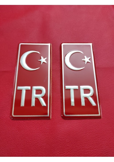 Tr Plaka Kabartma Sticker 2'li - Türkiye Plaka Pleksi Kabartma Sticker 2 Adet