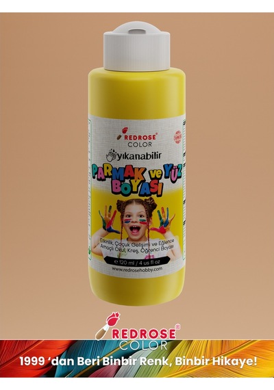 Red Rose Sarı Parmak Boyası 120 ML Yıkanabilir