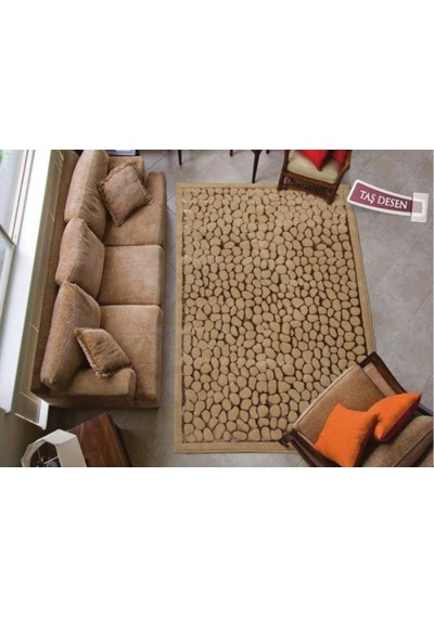 Ipekçe Home Pamuklu Halı Taş Desenli
