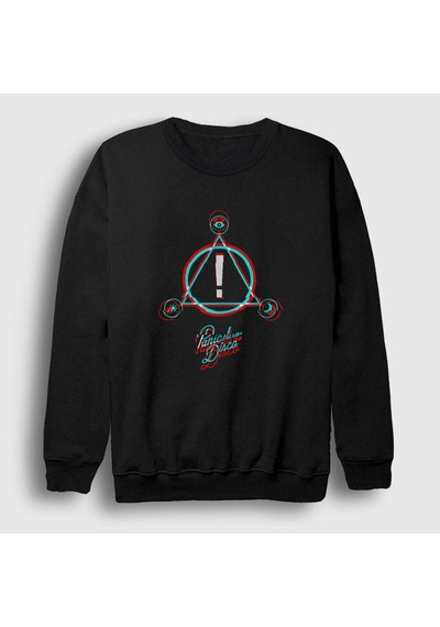 Presmono Unisex Neon Logo Panic At The Disco Sweatshirt Siyah