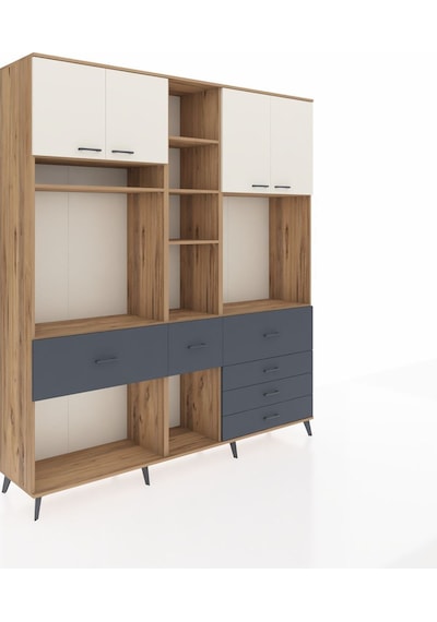 Hyperion Dolap 11 Raflı 6 Çekmeceli 4 Kapaklı 220x44x243 Çam-aytaşı/antrasit Aytası/antrasıt Hyperion Dolap 11 Raflı 6 Çekmeceli 4 Kapaklı 220x44x243 Çam-aytaşı/antrasit Aytası/antrasıt