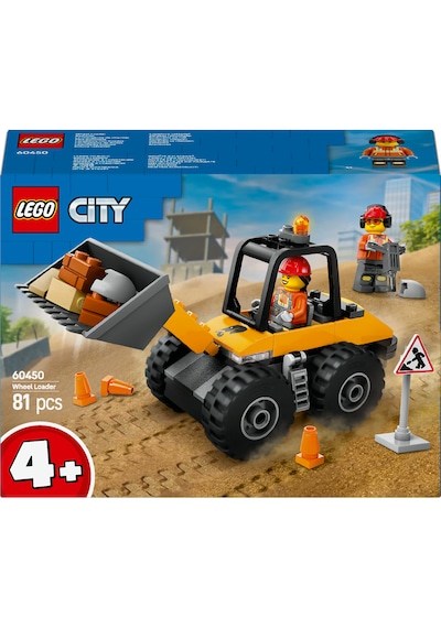 LEGO® Sarı Tekerlekli İnşaat Yükleyicisi 60450 - 4 Yaş ve Üzeri Çocuklar için Yaratıcı İnşaat Aracı İçeren Oyuncak Yapım Seti (81 Parça)