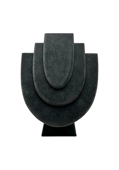 Yerli Üretim Ahşap Model Anfora Kumaş Füme Renk 25 Cm Kolye Takı Sergileme Mankeni