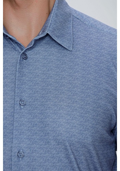 Efor G 1523 Slim Fit Mavi Spor Gömlek Mavi