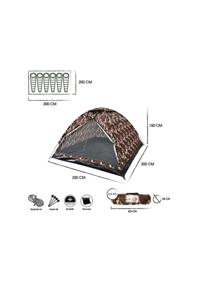 Freelife Monodome First 6 Kişilik Çadır-kamuflaj