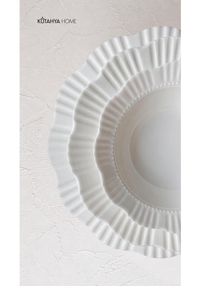 Pearl Krem Porselen 24 Parça Yemek Takımı Kütahya Home 6 Kişilik Set, Bulaşık Makinesinde Yıkanabilir, Yuvarlak Tasarım, Özel Kutulu Gönderim Çok Renkli