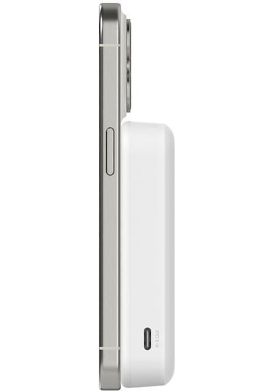 Belkin Bpd008btwt Boostcharge Qi2 15w 10k Magsafe Uyumlu Kablosuz Powerbank Beyaz siyah