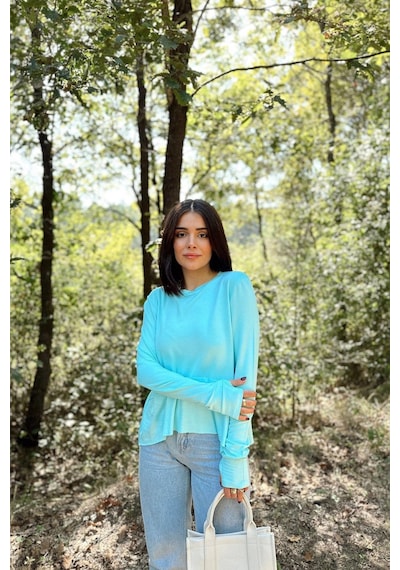 WeShaya Kadın Mint Elleri Eldiven Detaylı, Asimetrik Kesim, Bisiklet Yaka, Eteği Pliseli, Salaş Spor Bluz Mint WeShaya Kadın Mint Elleri Eldiven Detaylı, Asimetrik Kesim, Bisiklet Yaka, Eteği Pliseli, Salaş Spor Bluz Mint