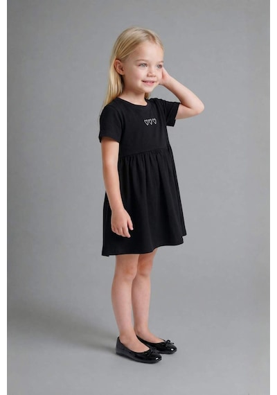 Defacto Desenli Elbise Kız Bebek H2173a526smbk27 Siyah-bk27