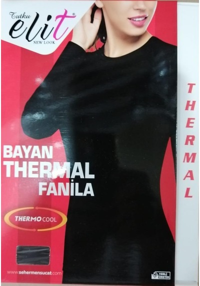 Tutku Elit Bayan Uzun Kol Termal Üst Fanila Kışlık İçlik 2706 Siyah