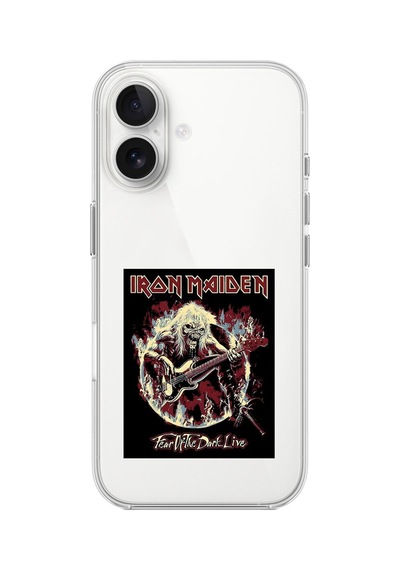 Apple Uyumlu iPhone 16 Şeffaf Kılıf Iron Maiden Tasarımlı