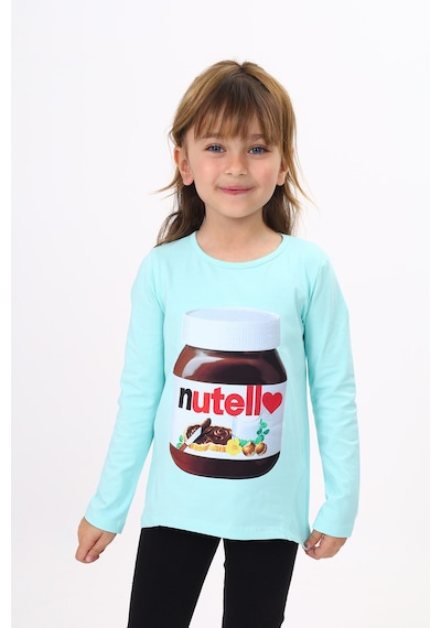 Toontoy Kids Toontoy Kız Çocuk Nutella Baskılı T-shirt Mint Yeşili