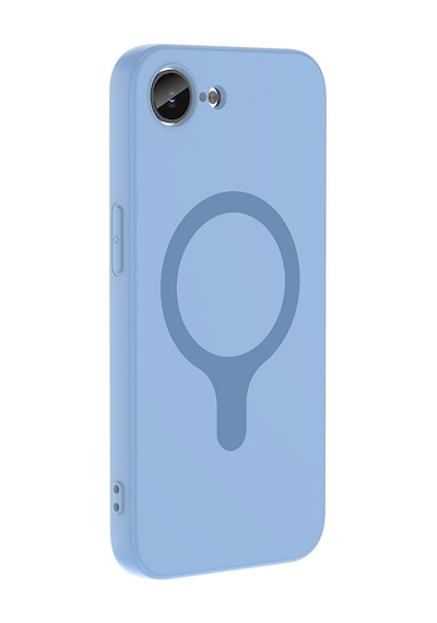 Maks Technology iPhone Uyumlu 16e Kılıf M-safe Şarj Özellikli Mkst Aris Silikon Kapak - Baby Blue