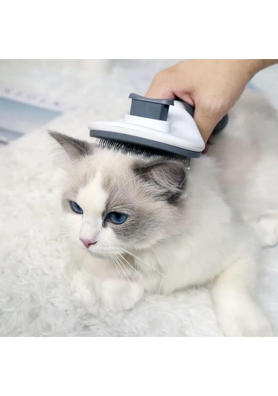 Otomatik Temizlenen Kedi Köpek Tarağı Tek Renk
